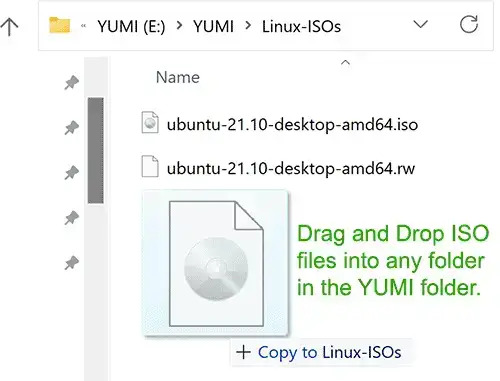 Drag N Drop ISO Files onto USB Drag N Drop ISO Files