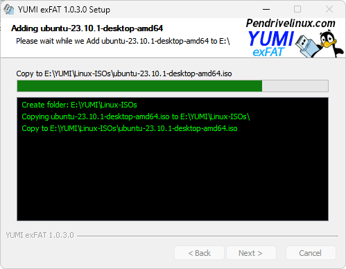 YUMI Copying ISO-to-USB drive
