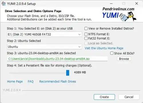 YUMI Legacy Multiboot USB Creator YUMI Legacy Setup Screen