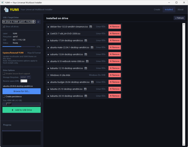 YUMI Py Python Build - Remove Installed ISO files