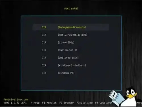 YUMI exFAT USB Boot Menu YUMI exFAT USB Boot Menu