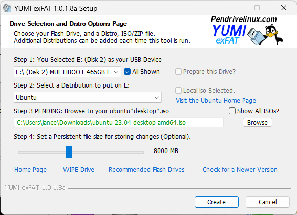 YUMI exFAT Setup Screen YUMI exFAT Setup