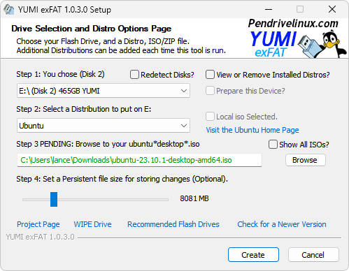 YUMI exFAT Preparing USB drive