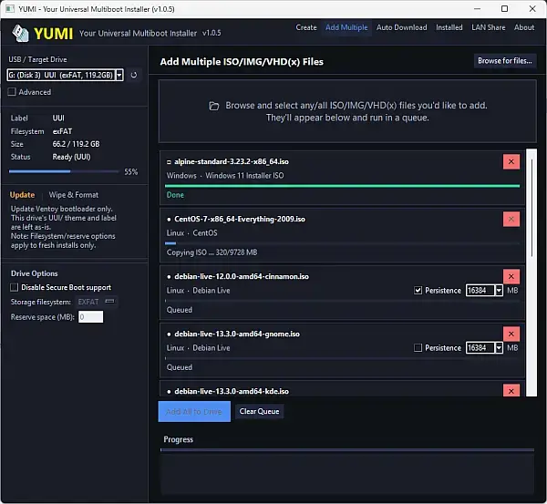 Yumi_py add multiple iso files