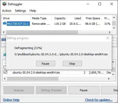 defragment an ISO File