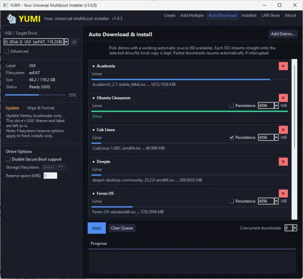 YUMI Py Auto Download Tab